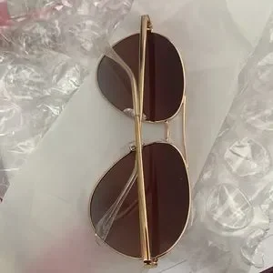 Quay “Just Sayin” NWT Gold/Brown Aviator Sunglasses Quay Australia Sunglasses Just Sayin Gold/Brown Mirrored  main image 4